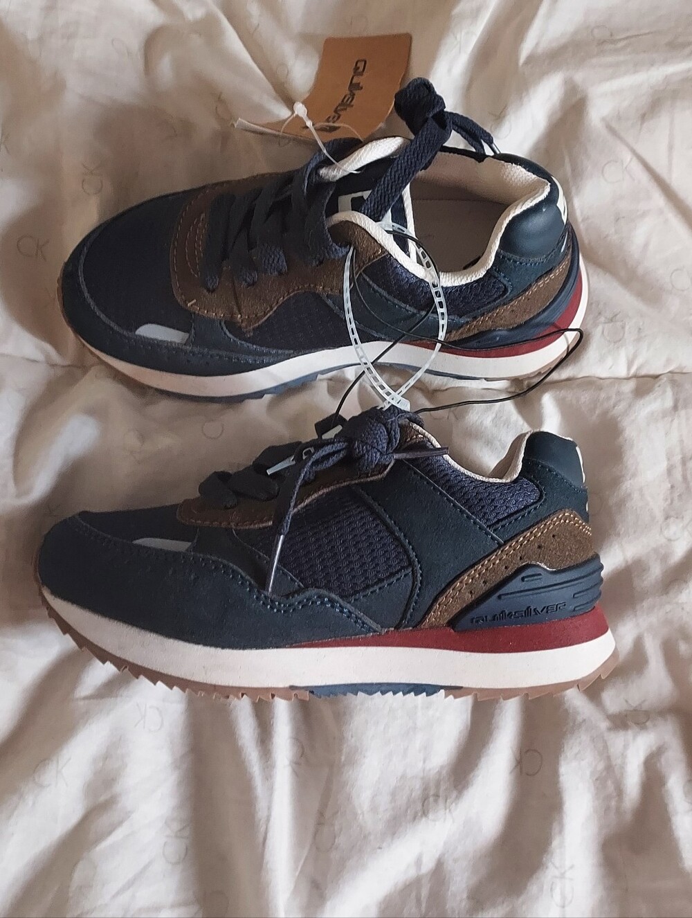 Toddler's Size 11 Quicksilver Navy and Brown Casual Sneakers